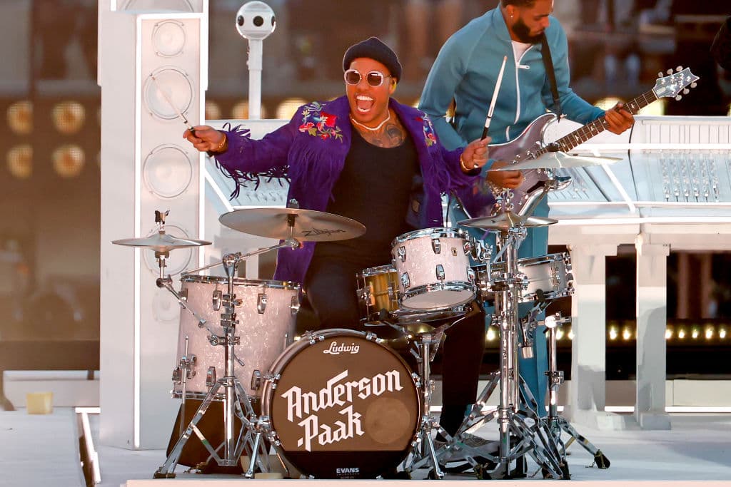 Anderson .Paak performs during the Pepsi Super Bowl LVI