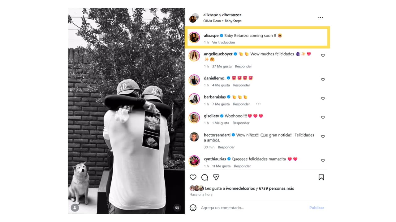 Así reveló Alix Aspe su embarazo.