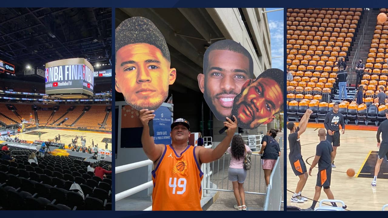 Los Suns regresan a casa. El equipo se prepara para el partido 5 de la final este sábado contra los Milwaukee Bucks. 
<br>