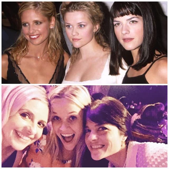 Así se veían las chicas en la premiere, en 1999, y ahora, viendo la obra.