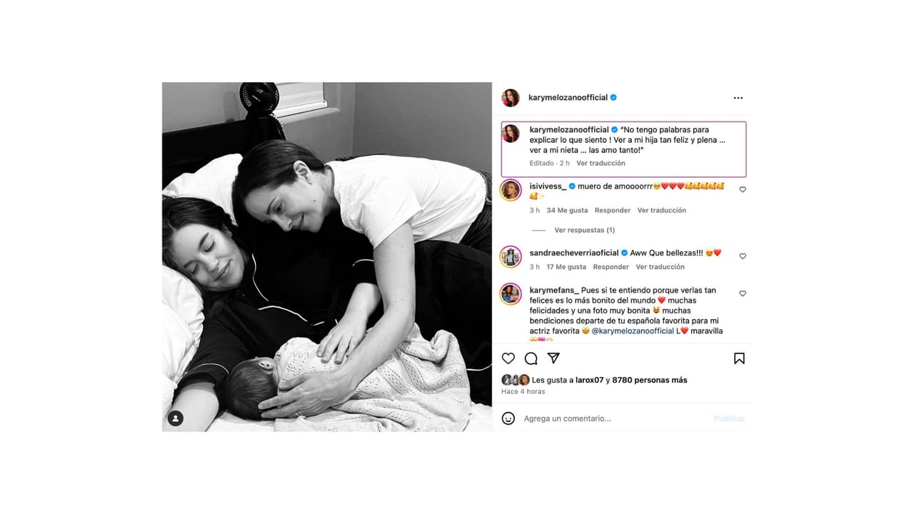 Karyme Lozano publica nueva foto con su nieta