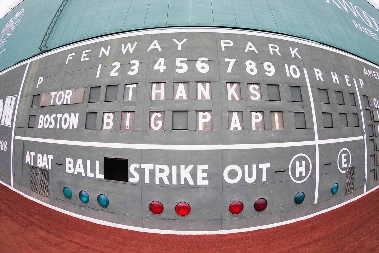 La pizarra del Monstruo Verde llevaba la leyenda: "Gracias, Big Papi".