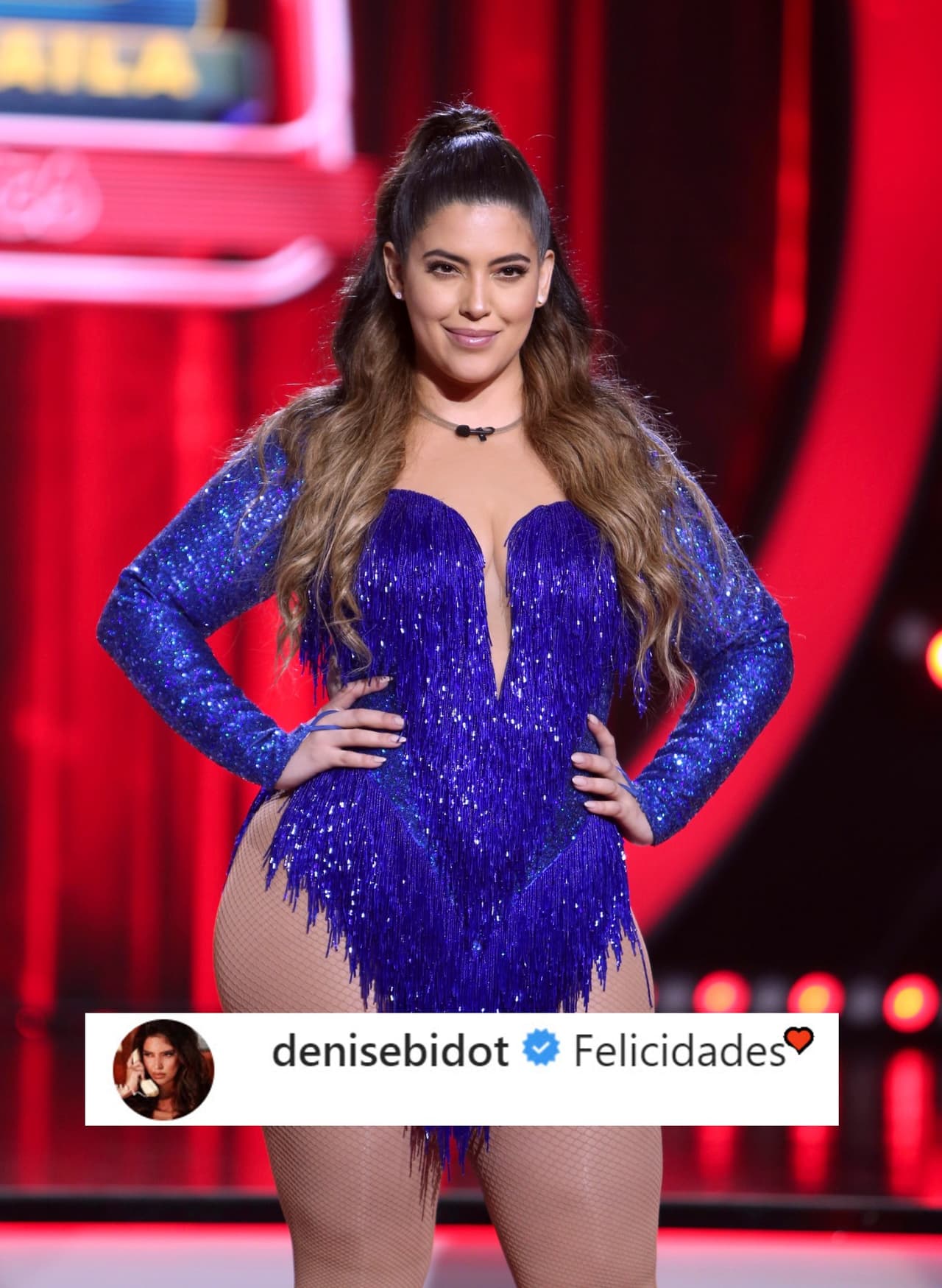 La modelo 
<b>Denise Bidot</b> comentó en la publicación de Michelle con un "Felicidades" y un emoticono de corazón.