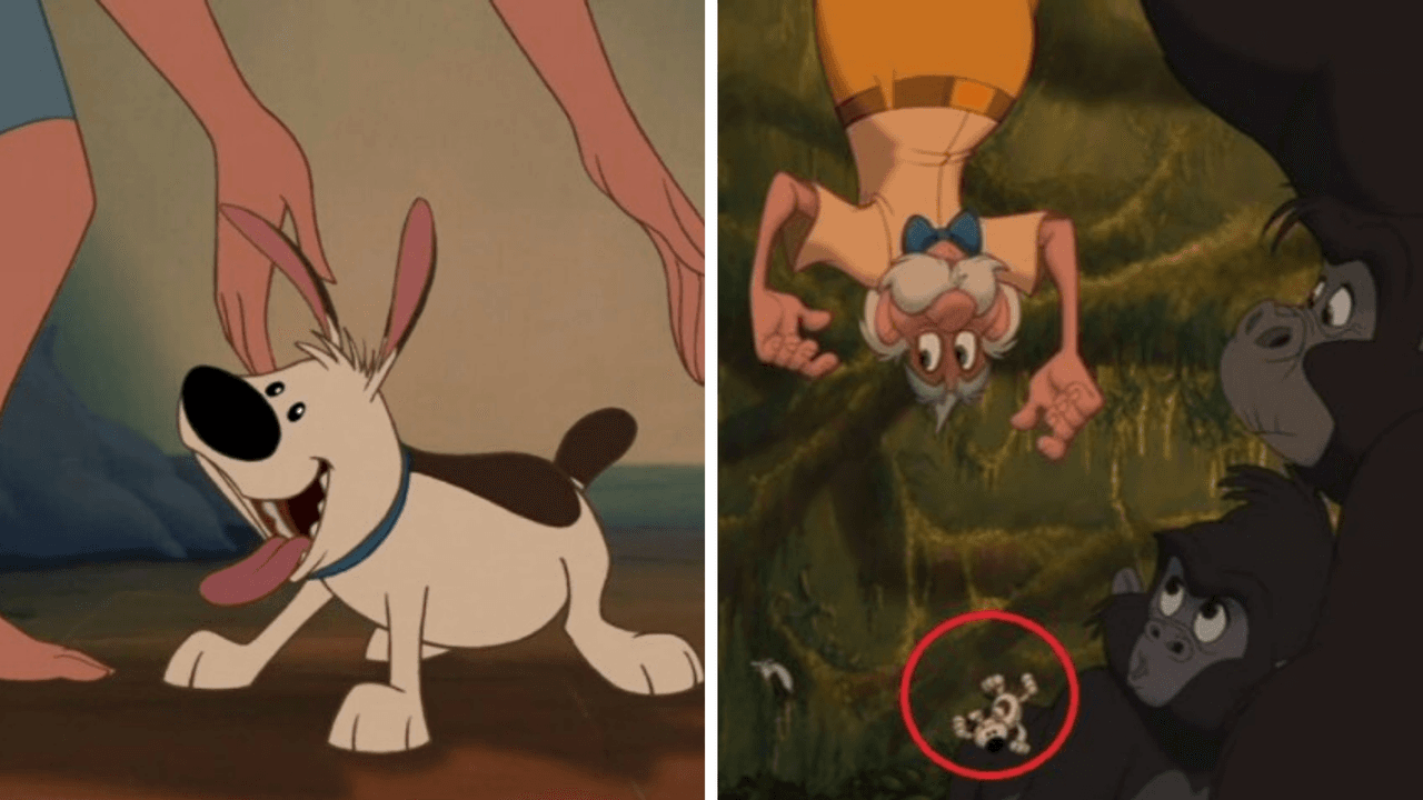 El perro de Mulán llamado Hermanito, hace presencia en 'Tarzán' en forma de juguete cuando Jane y su padre tienen un encuentro cercano con los gorilas. Ellos ponen de cabeza al personaje de la tercera edad y al caer sus cosas al suelo también lo hace una figura del peludo animal.