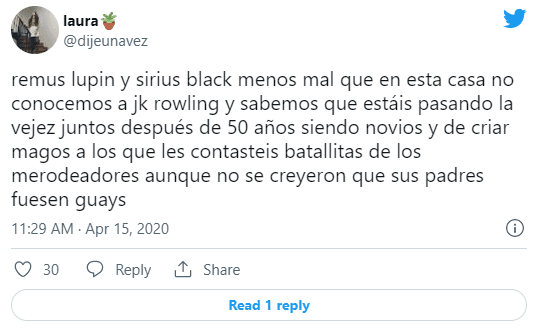 Apoyo a la relación de Remus Lupin y Sirius Black