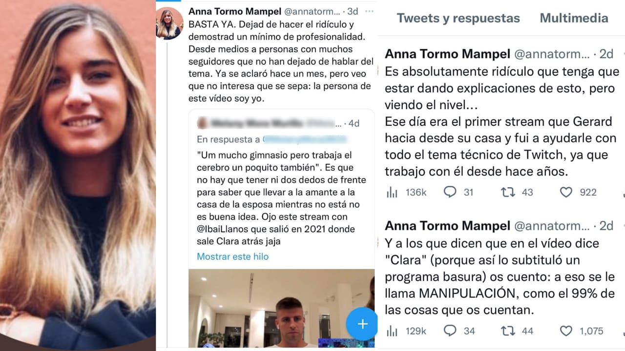 Anna Tormo Mampel, una empleada de Gerard Piqué, asegura ser ella y no Clara Chía Marti la que sale en un video en donde el ex de Shakira hace un 'live' desde su casa.