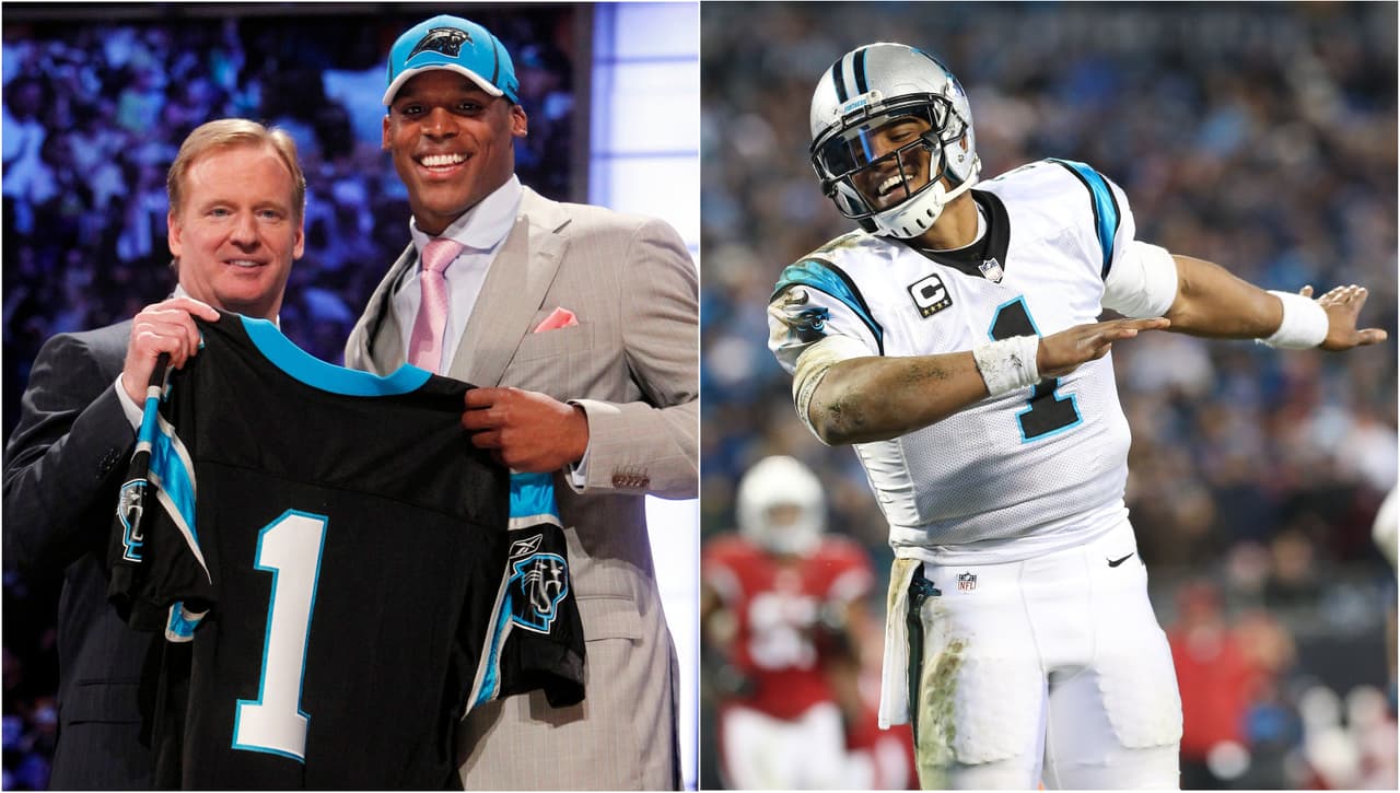 <b>#11 CAM NEWTON</b> | QB, Carolina Panthers – 2011
<br>Tuvo una temporada de ensueño y MVP en 2015, que a punto estuvo de coronar con el primer Lombardi de Carolina, pero Denver lo maniató en el Super Bowl 50. Es más efectivo cuando corre. Mientras la mayoría de los QBs evitan el contacto, Newton utiliza su conjunto de habilidades únicas como un equilibrio para ser peligroso. La inconsistencia le impide estar más arriba en esta lista.