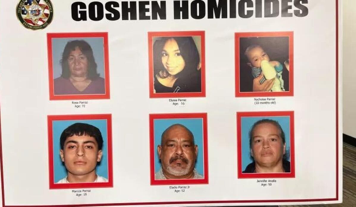Seis miembros de una familia fueron asesinados al estilo del narco en el condado Tulare, California.