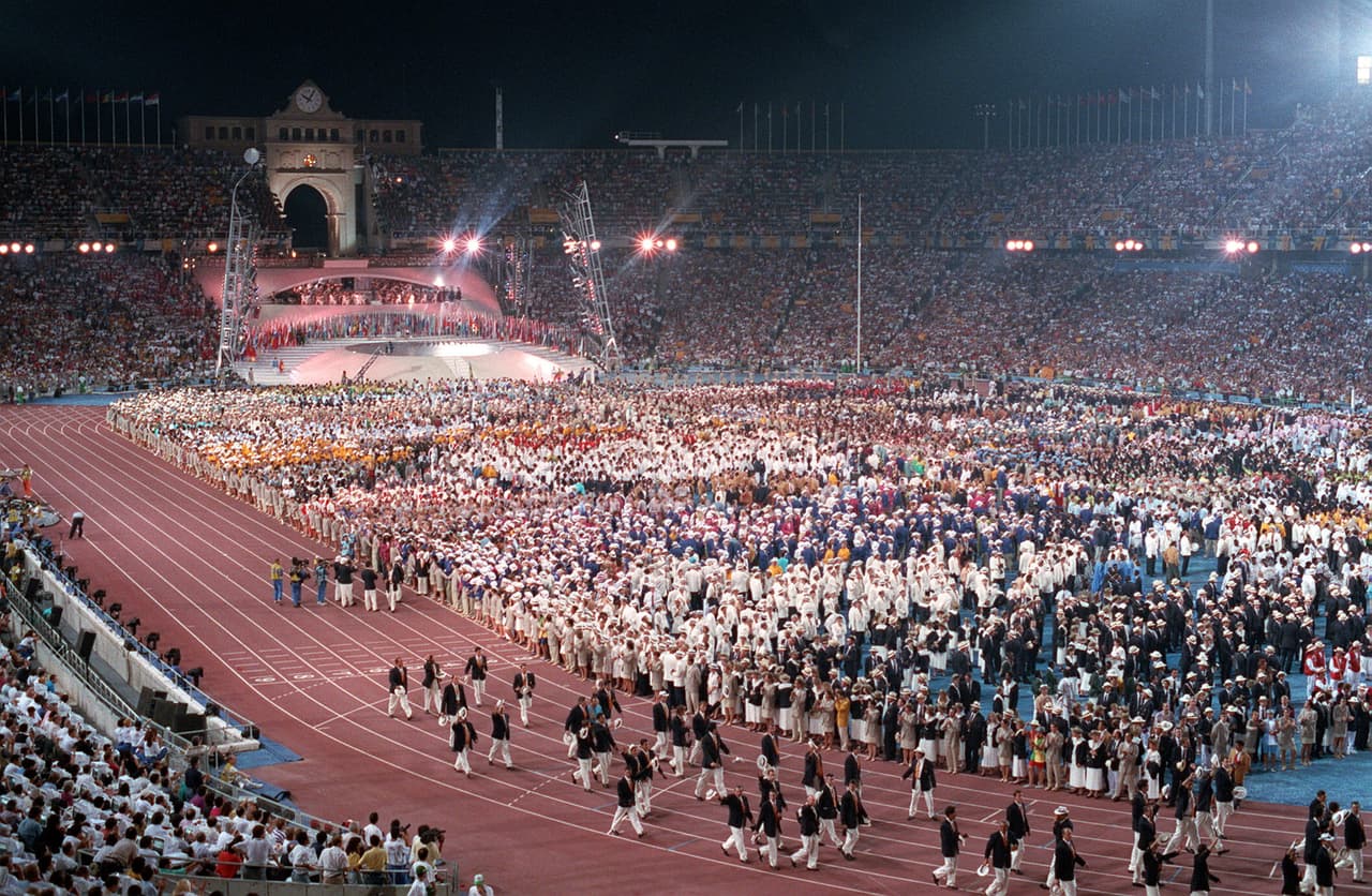 The inaugural ceremony at the Barcelona Olympic games 1992.