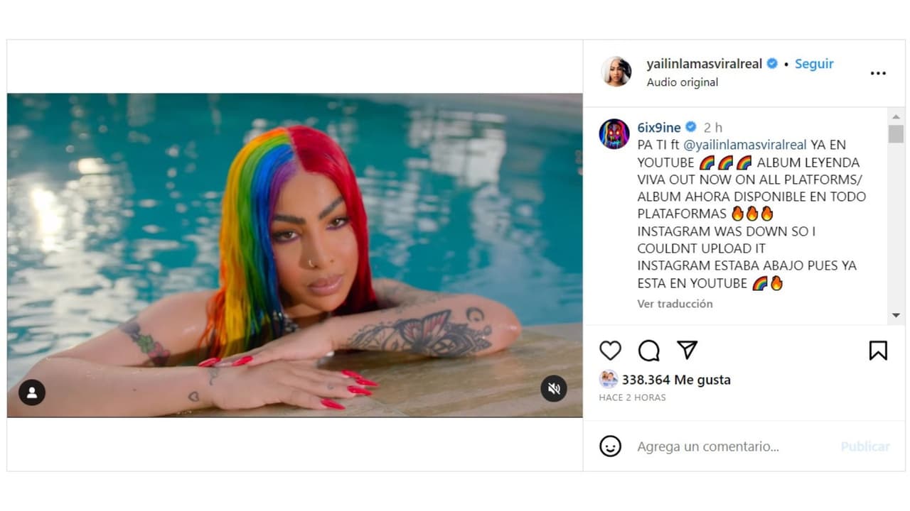 Yailin La Más Viral luce así con su cabello colorido.