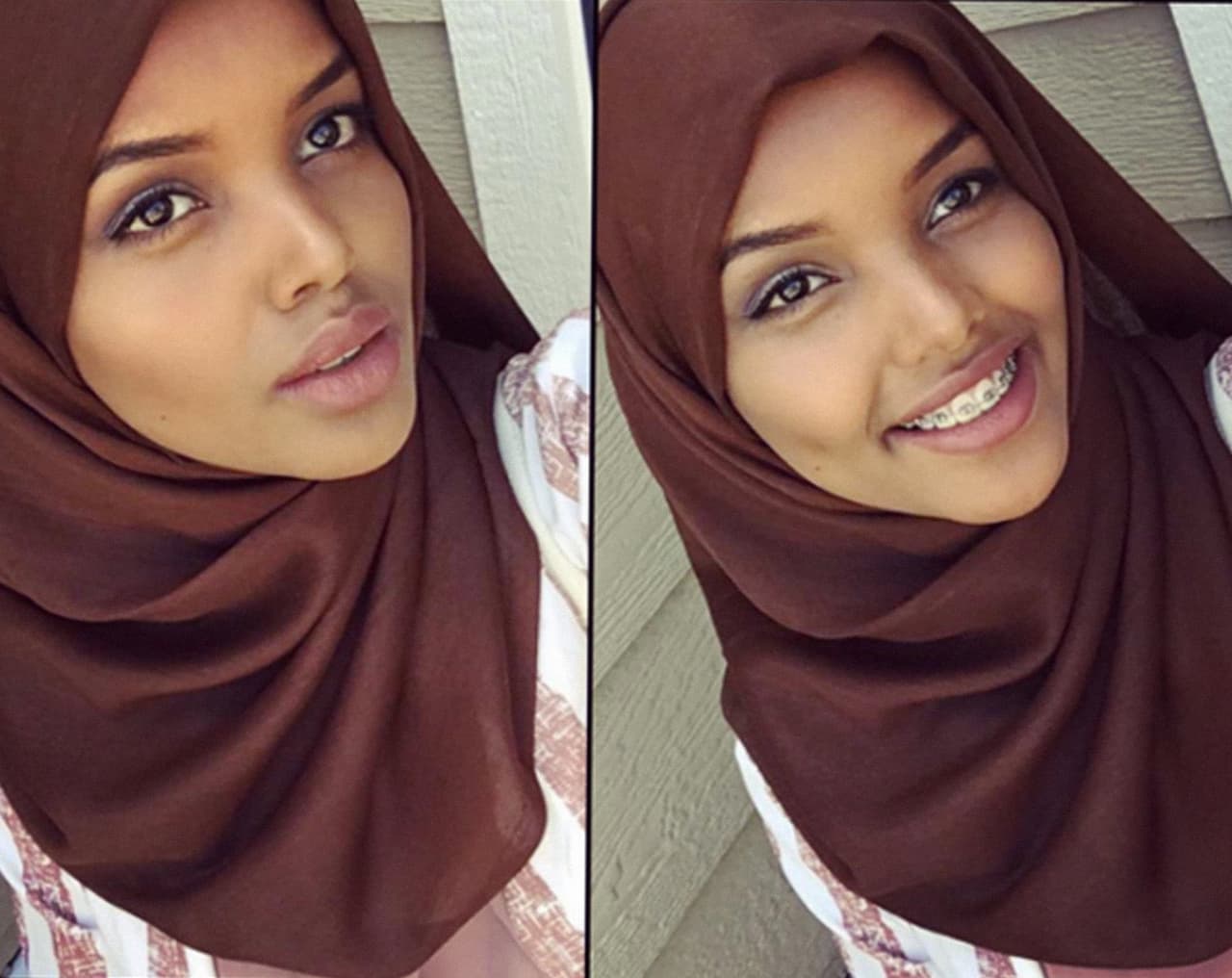 Halima desfiló usando un vestido negro que, lejos de los encajes pomposos y escotes profundos de las otras competidoras, reprodujo las tradicionales batas musulmanas.