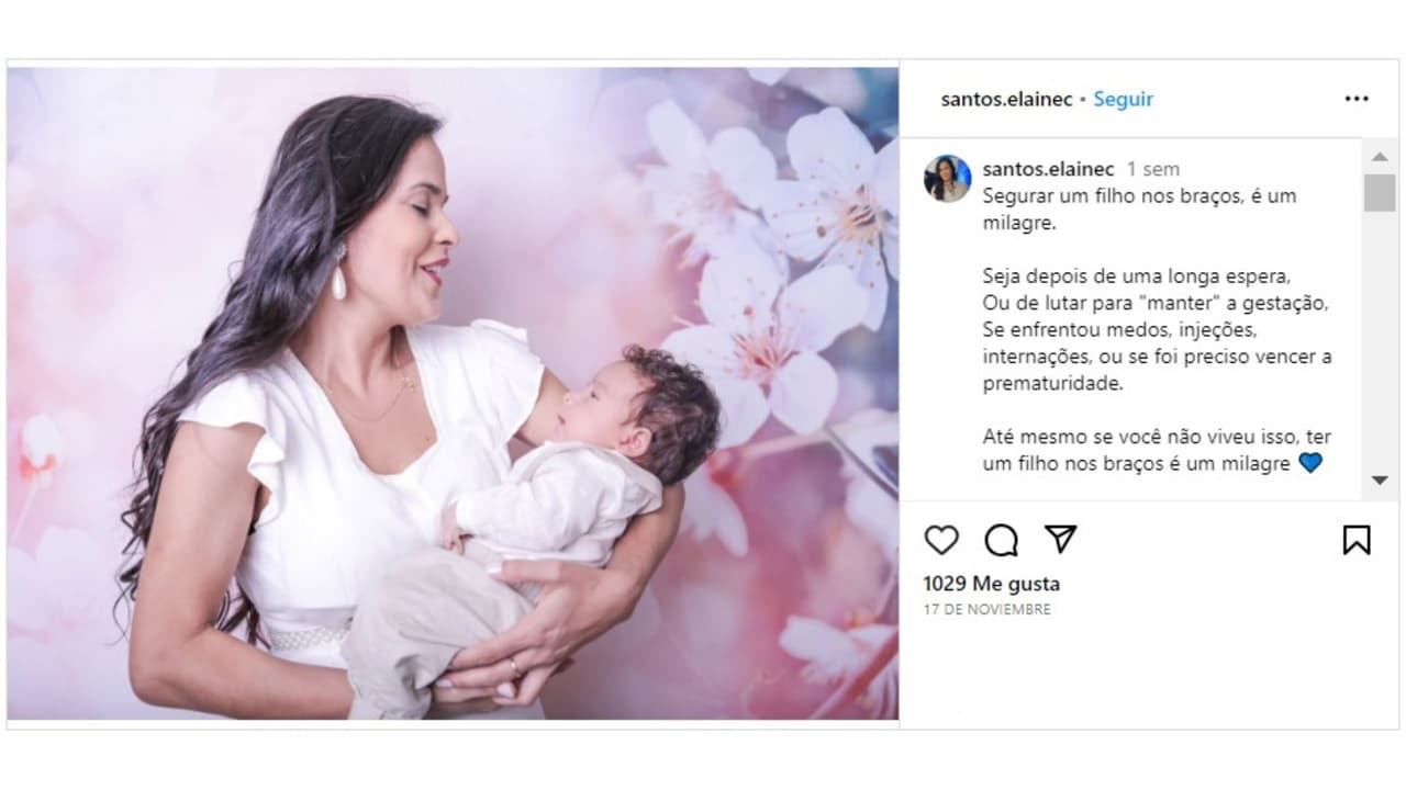 Elaine Santos habló del "milagro" de tener un bebé días antes de morir embarazada.