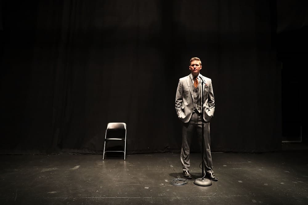 GAINESVILLE, FL - OCTOBER 19: White nationalist Richard Spencer, who popularized the term "alt-right" speaks during a press conference at the Curtis M. Phillips Center for the Performing Arts on October 19, 2017 in Gainesville, Florida. Spencer delivered a speech on the college campus, his first since he and others participated in the "Unite the Right" rally, which turned violent in Charlottesville, Virginia. (Photo by Joe Raedle/Getty Images)