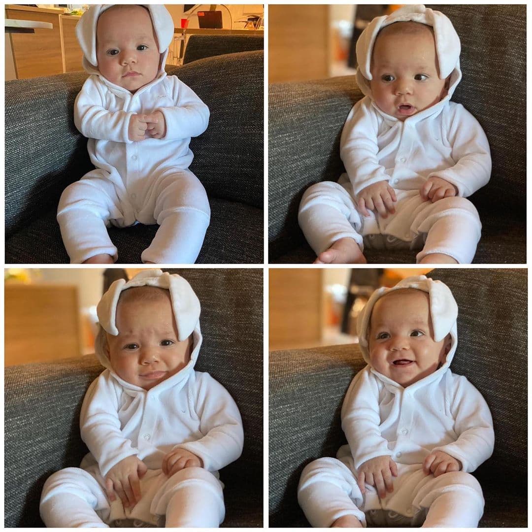 'Baby Diego', hijo de Andrea Chediak, vivió su primer domingo de Pascua y lo hizo vestido de un tierno conejito.