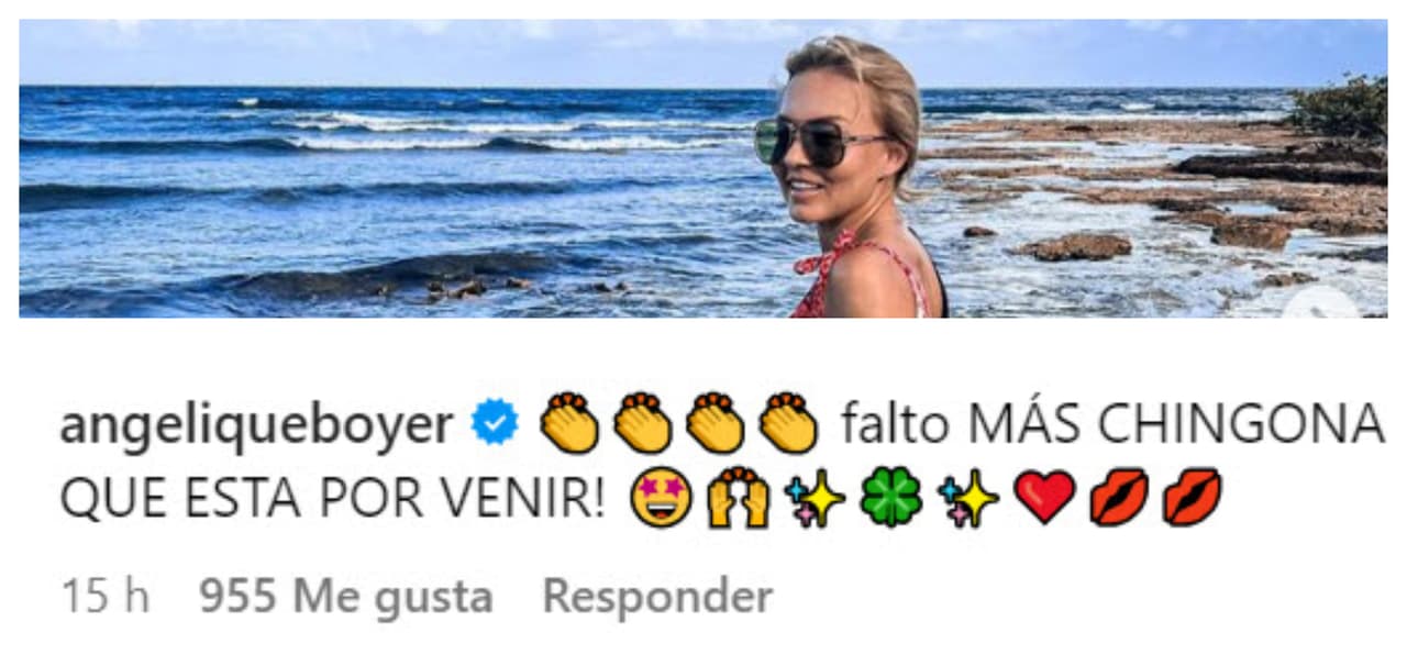 También Angelique Boyer le expresó apoyo: "¡(Te) faltó: 'más chingona y lo que está por venir!'".
<br>