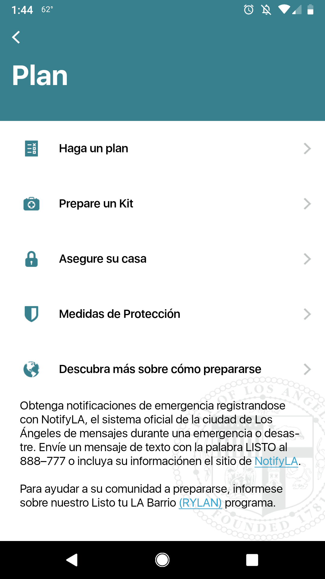 Dentro del app también puedes encontrar consejos e instrucciones para saber qué hacer en caso de un sismo.