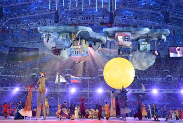 Una representación de la aldea de Marc Chagall, en forma de mundo al revés.