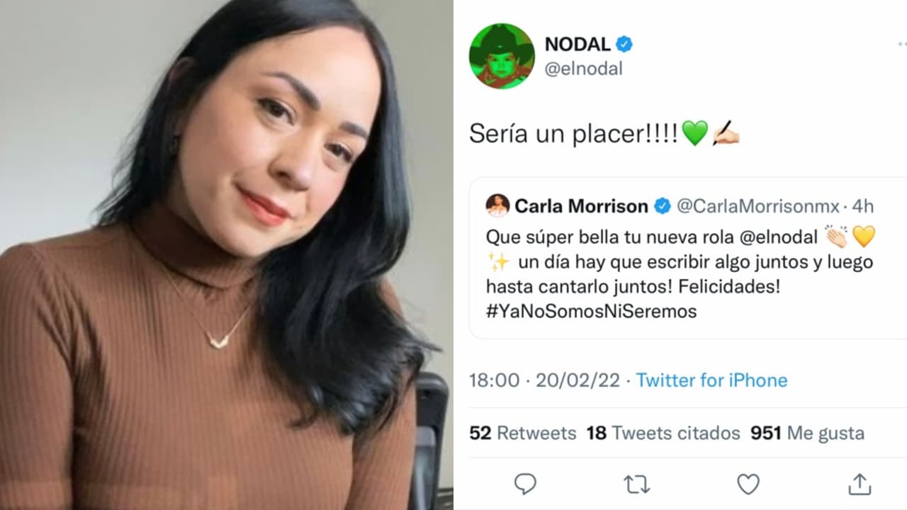 Carla Morrison le escribió a Christian Nodal en Twitter y él así le contestó.