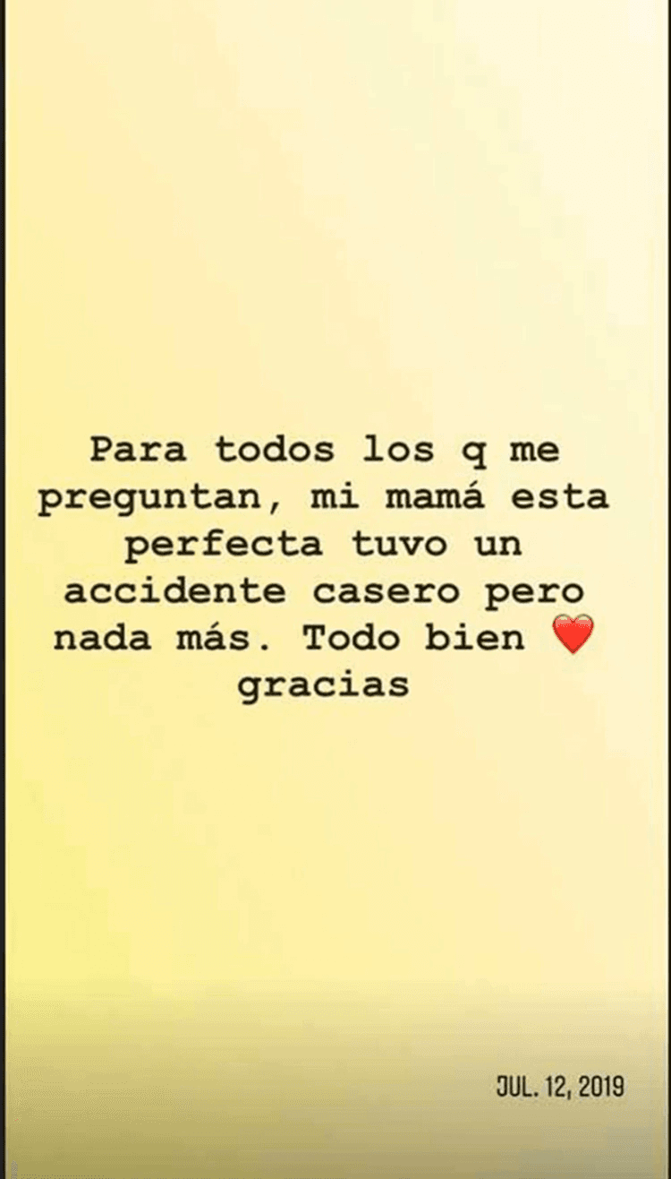 Estas especulaciones surgieron meses después del accidente casero que tuvo Rivera en julio del año pasado. Algo que también se encargó de informar la hija mayor de los Castro Rivera.