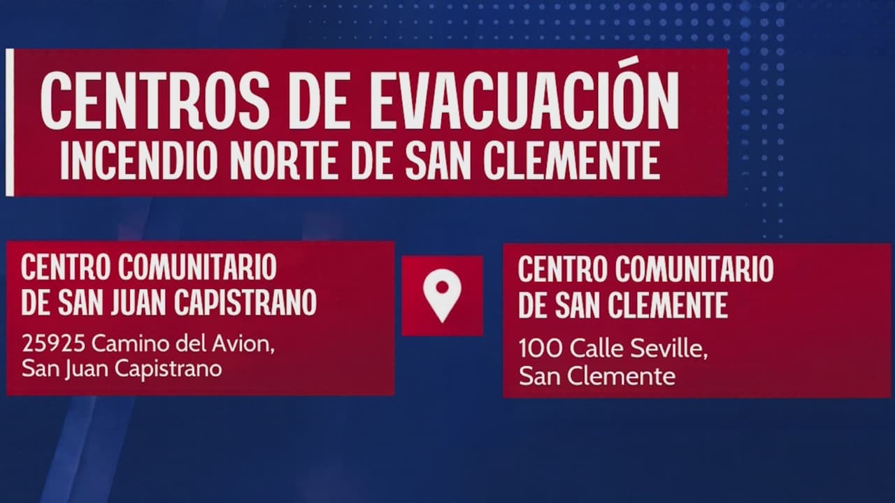 Estos son los centros de refugio por el incendio Norte en San Clemente y San Juan Capistrano