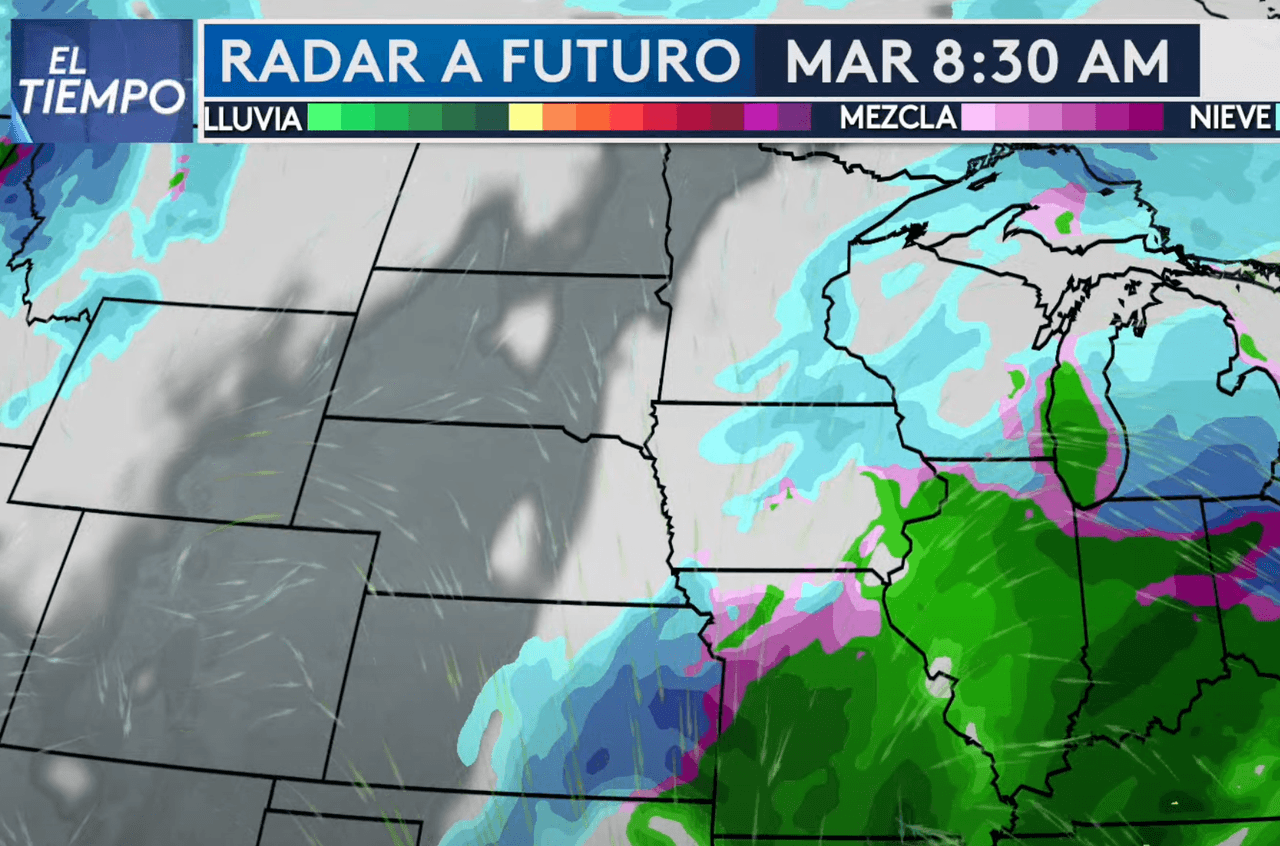 Este sistema traerá mezcla invernal, lluvia y nieve que impactará la mañana del martes 9 de enero.