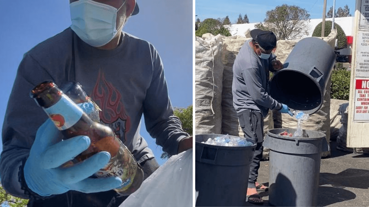 "Ganamos hasta $80": residentes recolectan latas y botellas para tener ingresos adicionales