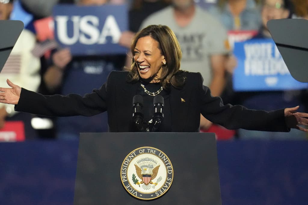 Kamala Harris en el mitin realizado este lunes en Pittsburgh.