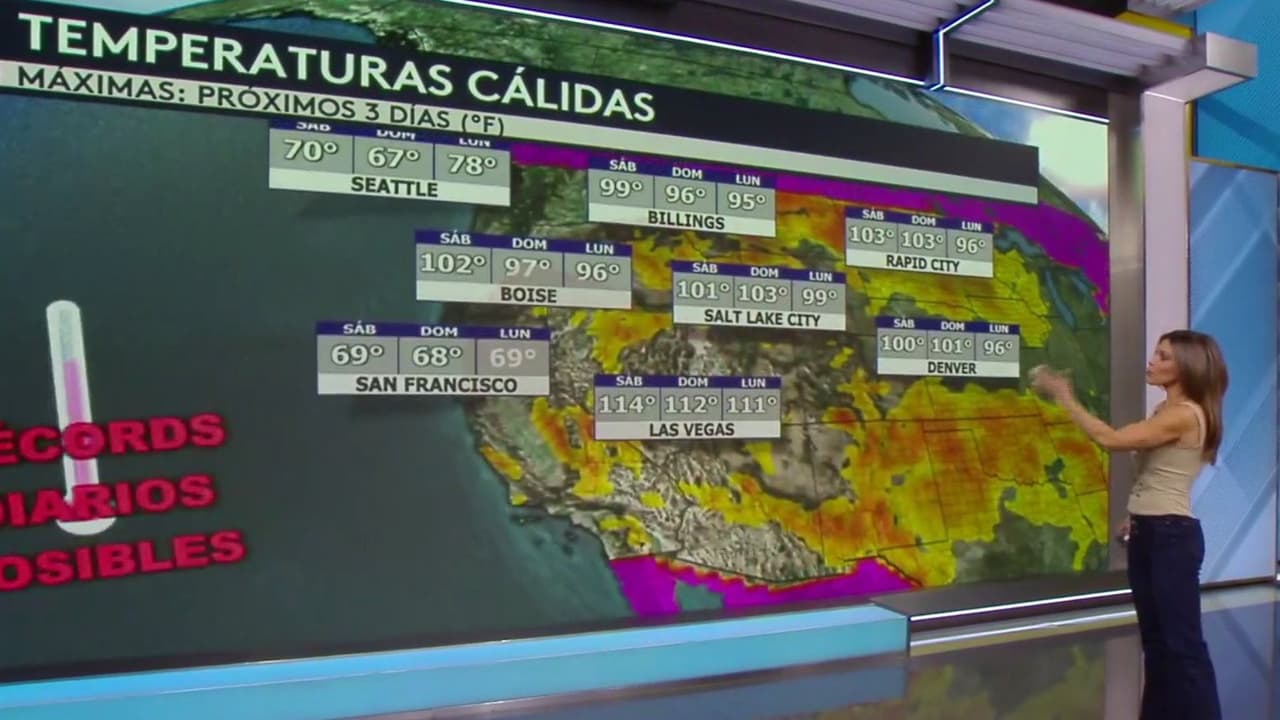 Clima hoy en EEUU del viernes 24 julio 2026: Valores térmicos peligrosos al suroeste del país; Tormenta Bertha deja lluvias aisladas
