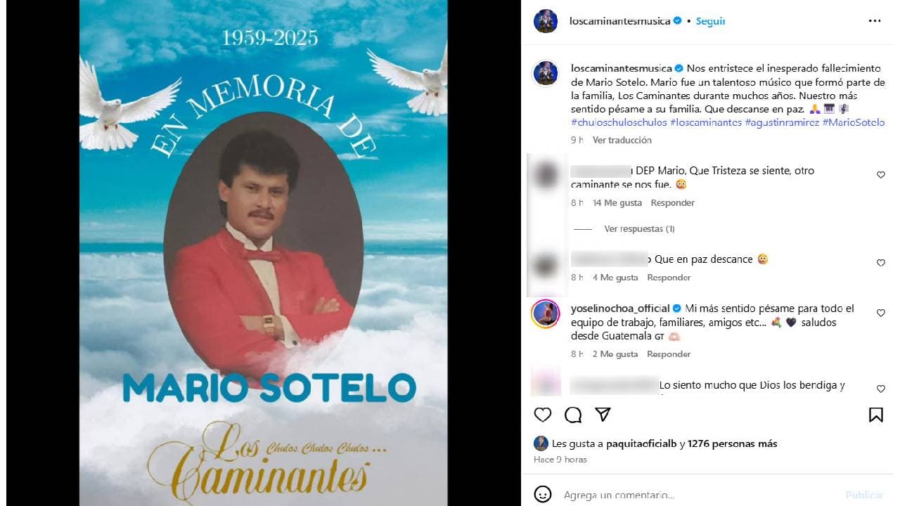 Muere Mario Sotelo, vocalista de Los Caminantes.