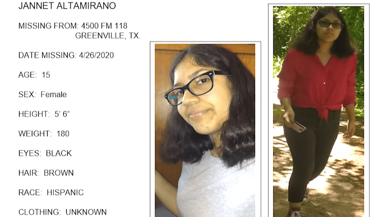 La oficina de alguacil del condado Hunt está catalogando el caso como una menor que huyó de casa.