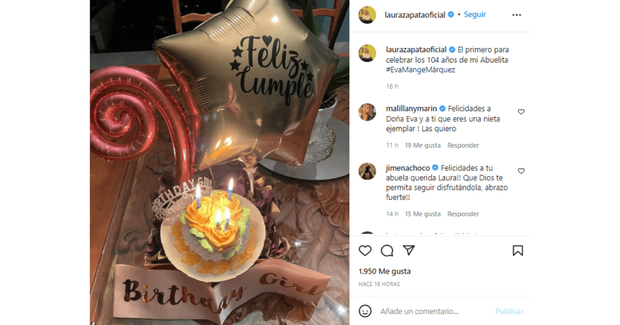 Laura Zapata celebró el cumpleaños de su abuela