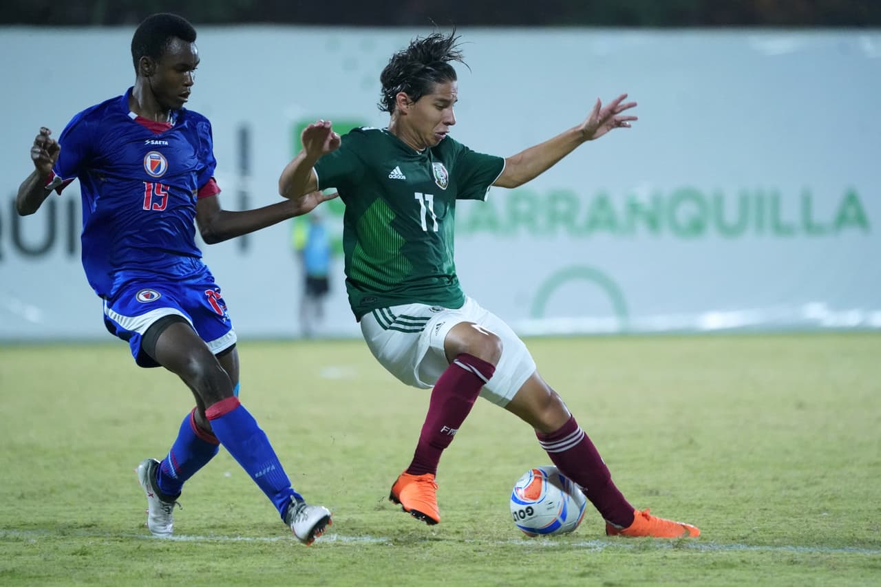 Barranquilla, Colombia, 25 de julio de 2018. , durante la Fase de Grupos del Futbol Varonil de los Juegos Centroamericanos y del Caribe Barranquilla 2018, entre México y Haití celebrado en el estadio Moderno. Foto: Imago7/Marcos Dominguez