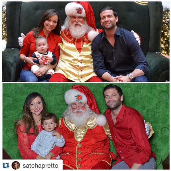 Claro que gusto, la foto familiar de Satcha Pretto con Santa está genial.