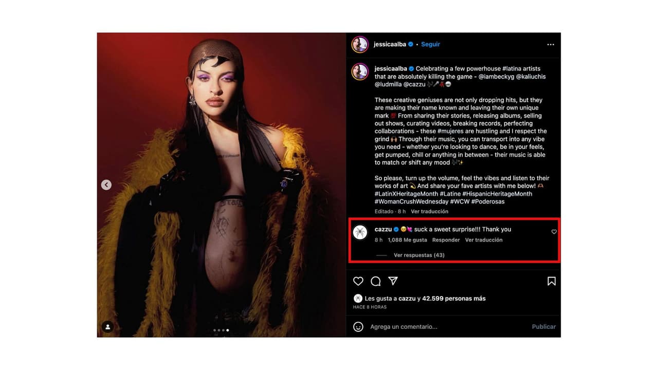 El homenaje de Jessica Alba a Cazzu