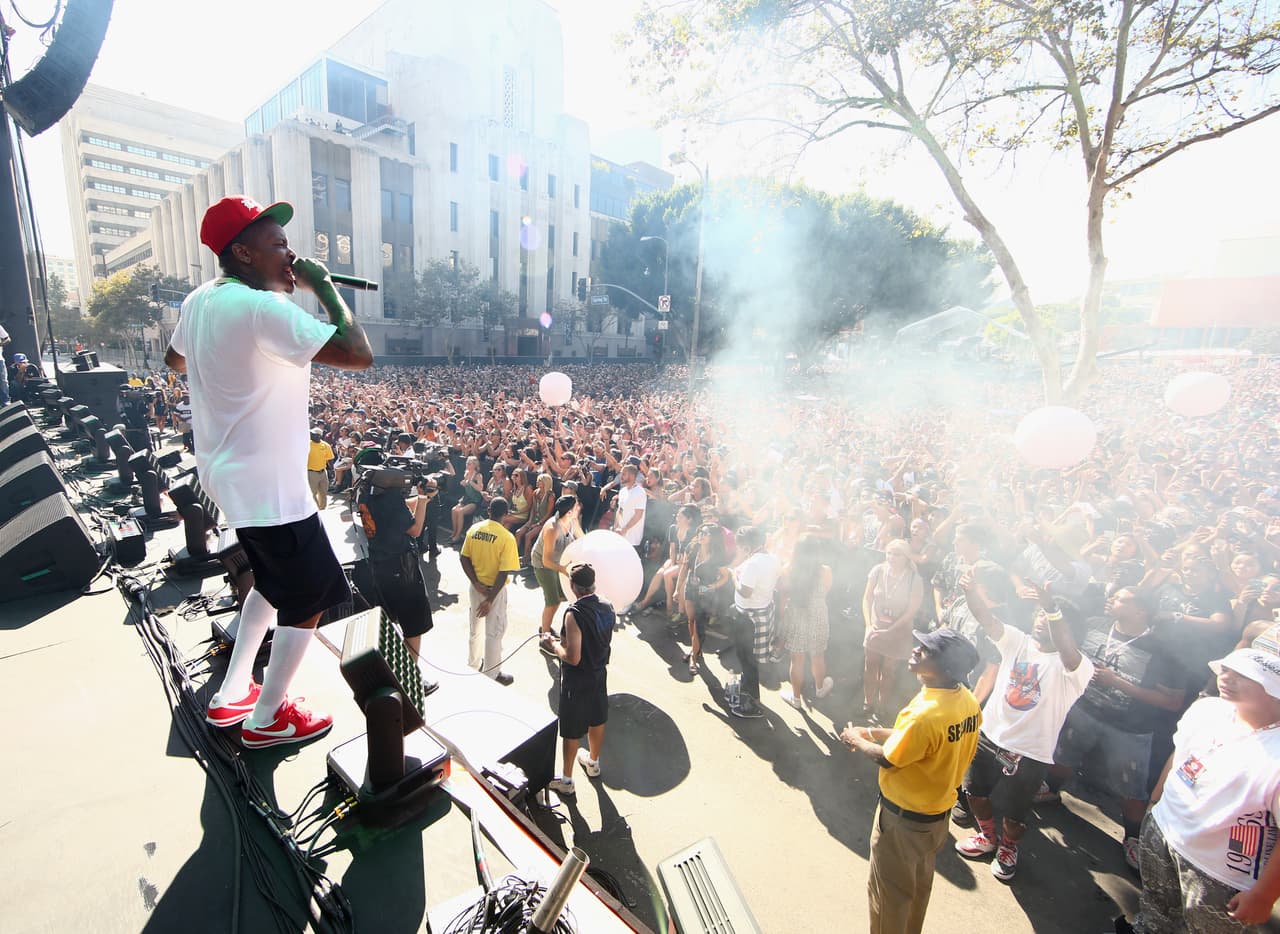LOS ANGELES, CA - AUGUST 30: Recording artist YG performs on the Dylan stage during day 1 of the 2014 Budweiser Made in America Festival at Los Angeles Grand Park on August 30, 2014 in Los Angeles, California. (Photo by Christopher Polk/Getty Images for Anheuser-Busch)