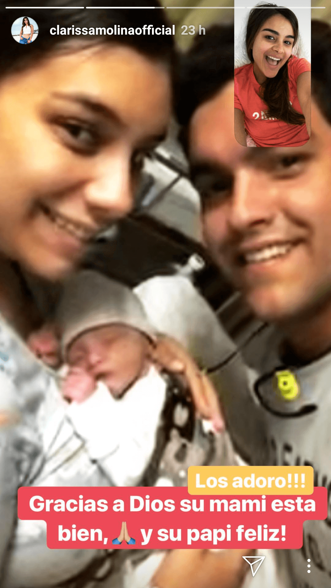 La conductora de El Gordo y La Flaca pudo conversar con los felices padres mediante una videollamada.