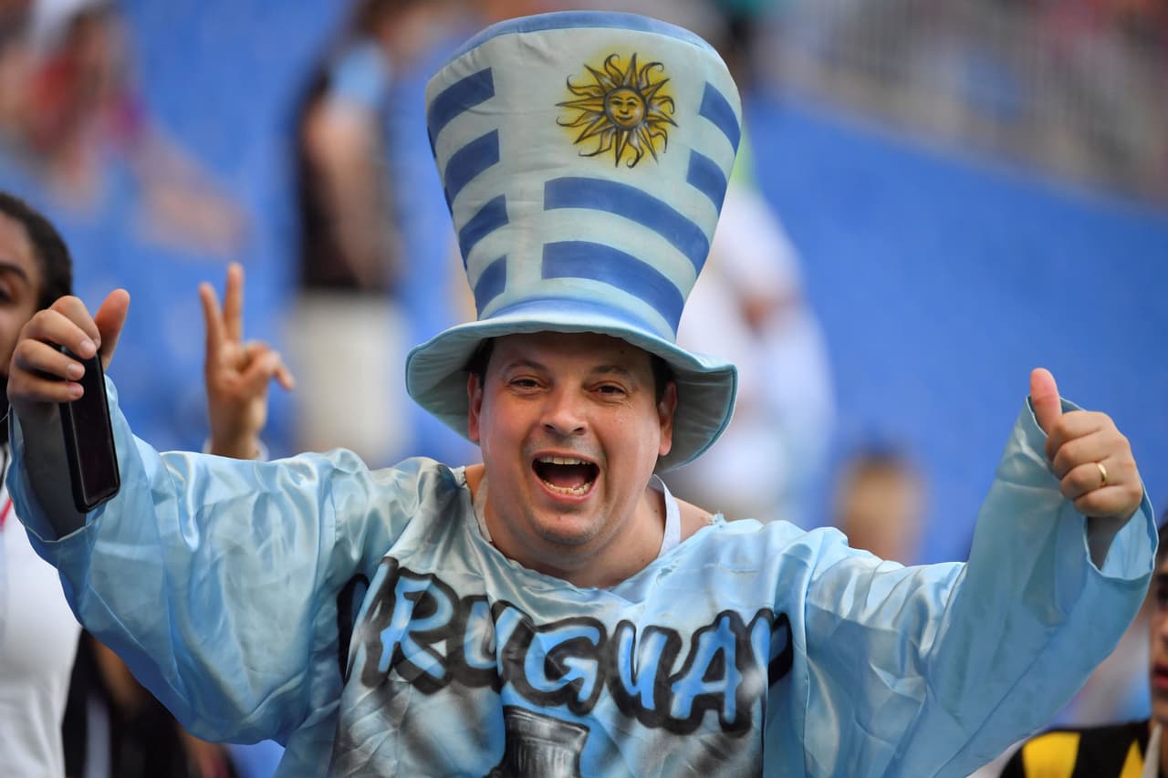 El colorido de los fanáticos en el partido de Uruguay contra Arabia Saudita fue protagonista en el segundo partido de ambos en el grupo A del Mundial de Rusia 2018.