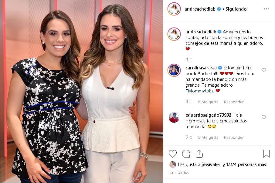 Carolina reaccionó a la fotografía de su amiga y compañera con un tierno mensaje.