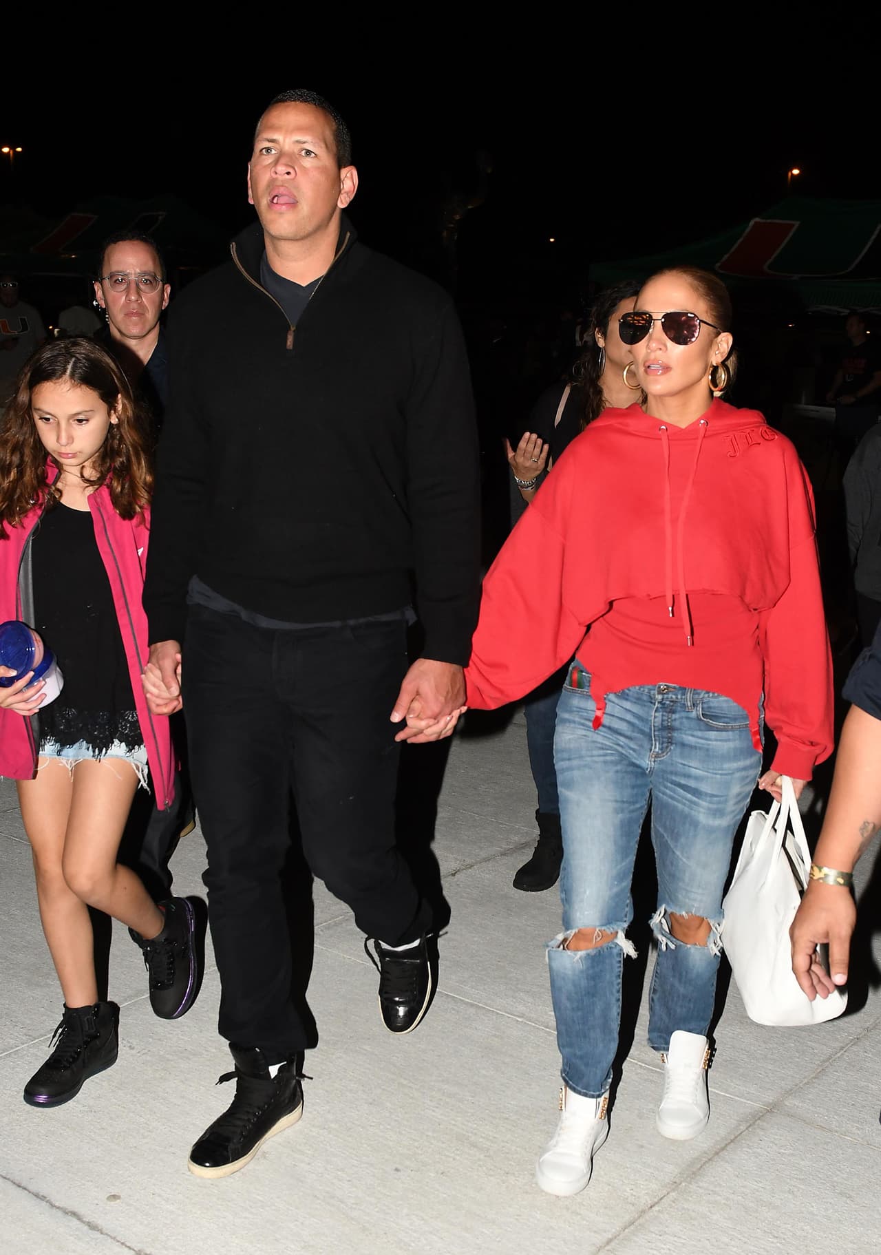 El sábado, fueron en familia al estadio Hard Rock, en Miami Gardens, donde se enfrentaban los equipos de fútbol de los Hurricanes con Virginia Tech.
