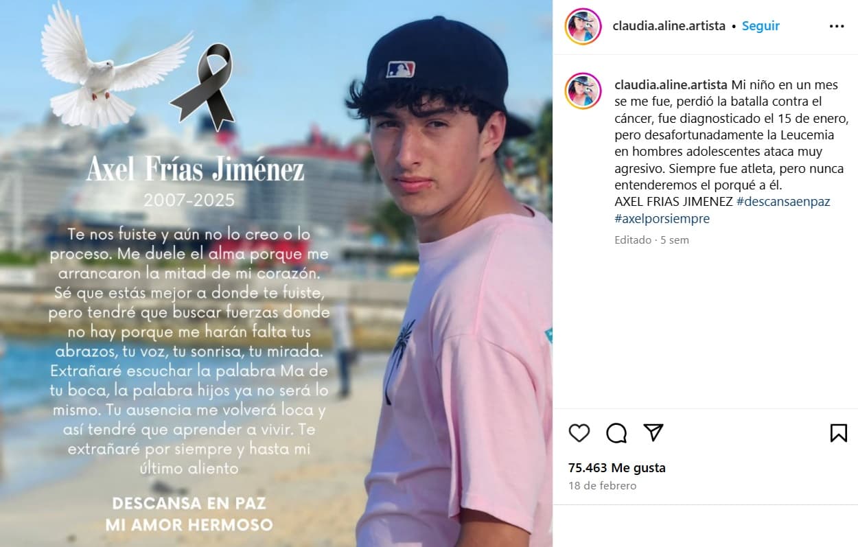 Axel, hijo del actor Edgar Font, falleció a los 18 años.
