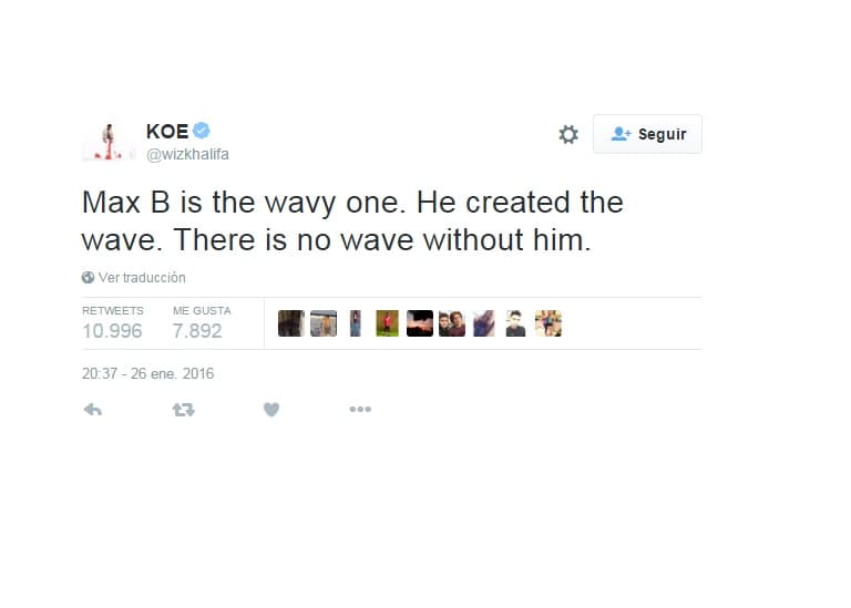 Con este mensaje, Khalifa le dijo a Kanye que ponerle a su disco 'Waves' no era algo genuino, y le acreditó el término al rapero Max B.