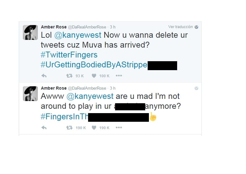 Con este mensaje, Amber le contestó a West, que había tratado de borrar los tuits.