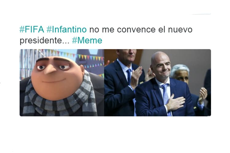 También le encontraron parecido al nuevo dirigente de la FIFA con el personaje Gru de 'Mi Villano Favorito'.