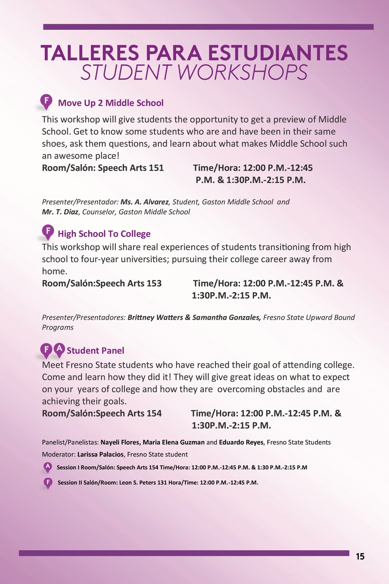 PG 15 El programa para la Feria de Educación este sábado en Fresno State