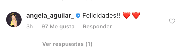 La pequeña de la dinastía Aguilar, Angela Aguilar, también se sumó al gran número de mensajes.