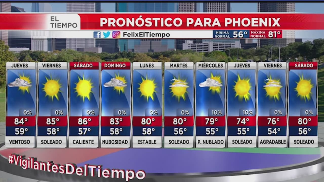 Se esperan fuertes vientos en Arizona para este jueves