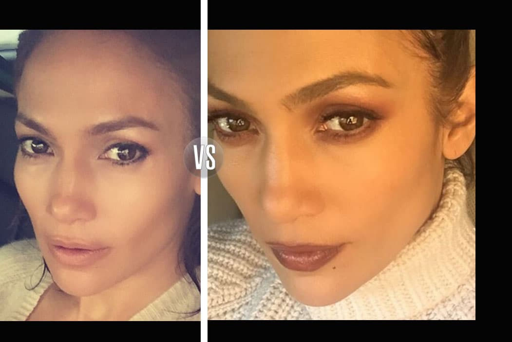 Con mucho maquillaje o con poco, Jennifer Lopez no pierde nunca el glamour que la caracteriza. ¿Y a ti cómo te gusta más?