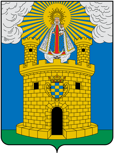 La ciudad de Medellín, Colombia, fue originalmente erigida como "Villa de Nuestra Señora de La Candelaria de Medellín", ya que ella era la Patrona del nuevo poblado recién fundado. Por tal razón, la efigie de la Virgen es parte esencial del escudo de la ciudad, como vemos en esta imagen.