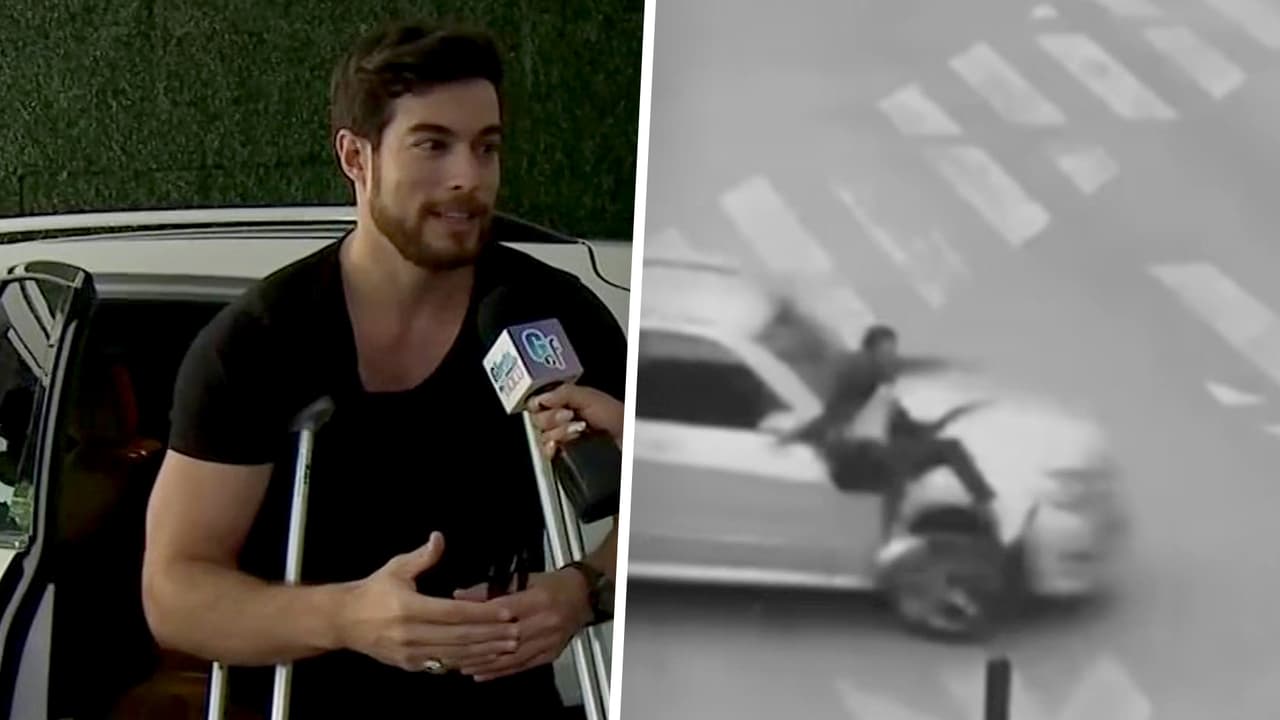 En muletas y adolorido, Danilo Carrera narra cómo fue atropellado por un taxi: "como si fuera a matarme"
