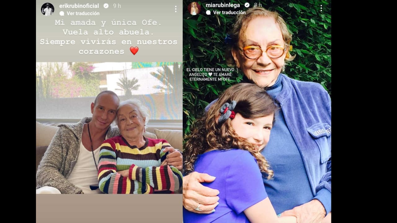 Mía Rubín y Erik Rubín publicaron emotivas fotografías para decirle adiós a su familiar